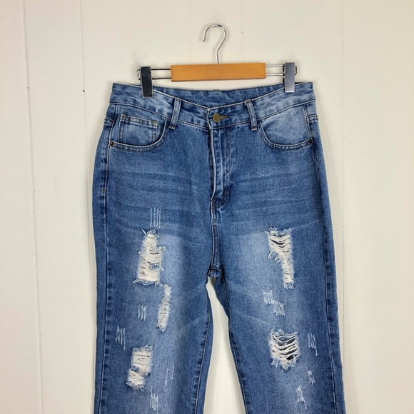 High Waisted Distressed Jeans Sz 8 - Picture 2 of 10